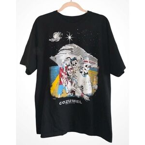 Tan Tan Cozumel Graphic Black Short Sleeve Crewneck Cotton T-Shirt XL